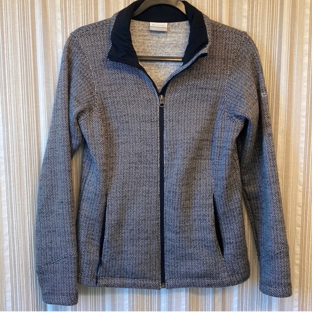 Gray Columbia Herringbone Zip-Up Jacket